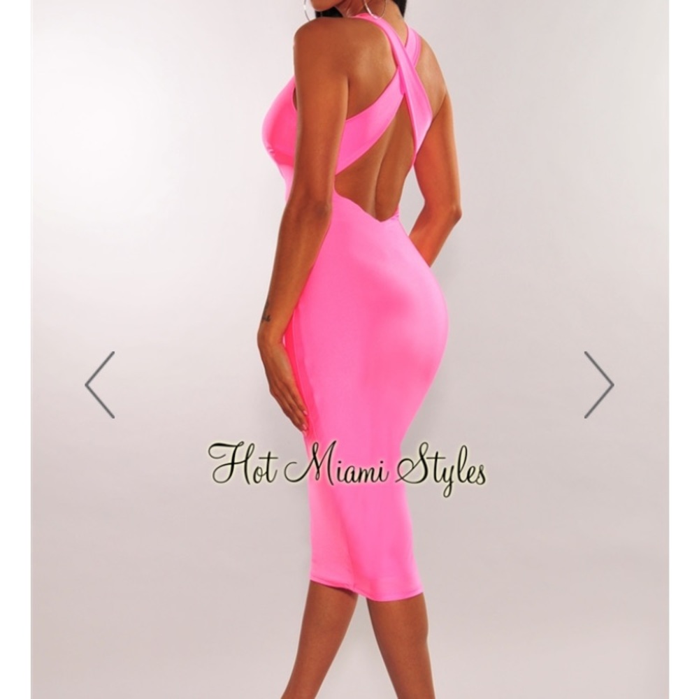 Hot Miami Styles Silky CrissCross Back Dress NWT